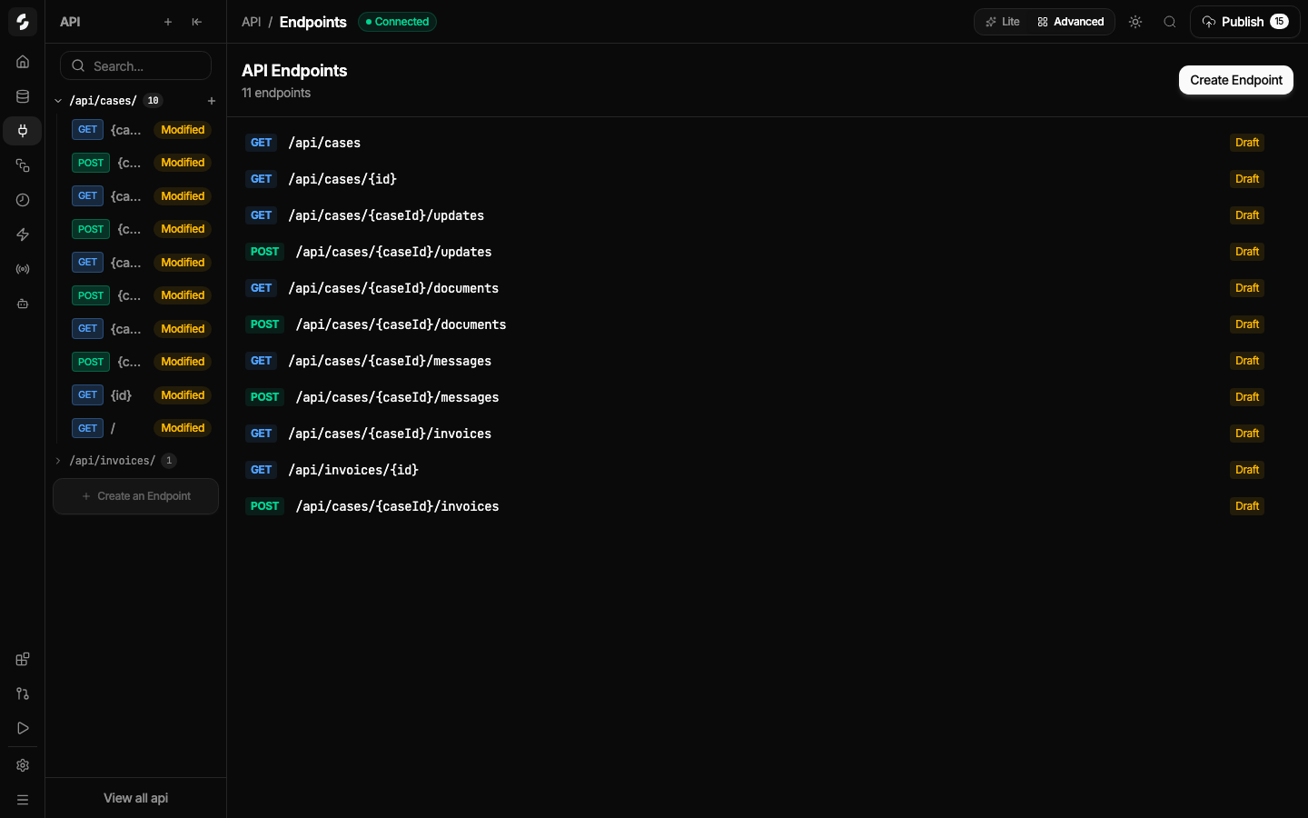 Endpoint editor screenshot