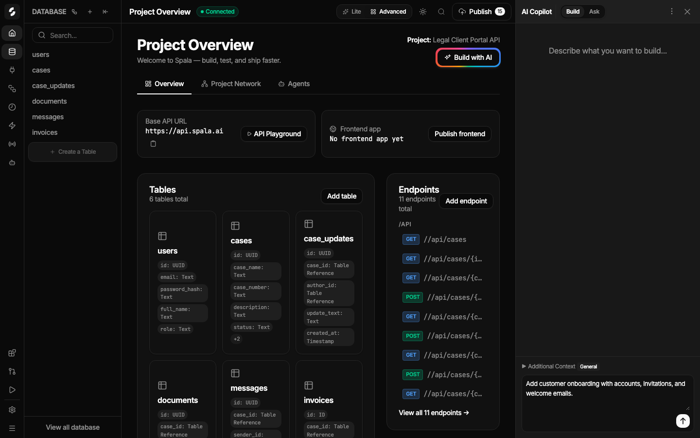 AI Copilot build prompt screenshot